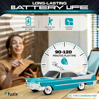 Boxa portabila Bluetooth masina retro, radio FM, USB, TF, AUX, LED, Type-C, verde