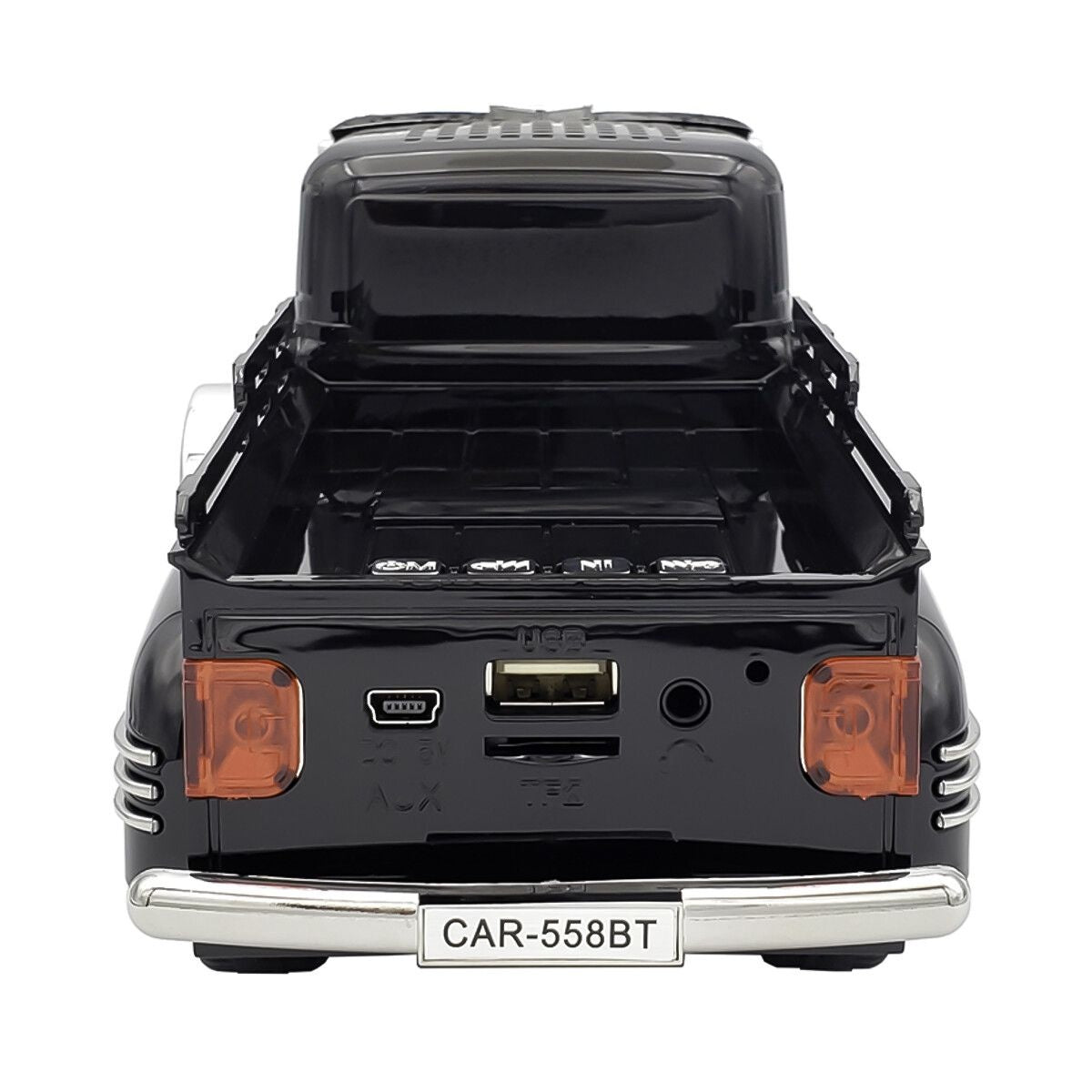 Boxa portabila Bluetooth masina vintage, radio FM, panou solar, lumini RGB, TWS, negru