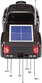 Boxa portabila Bluetooth masina vintage, radio FM, panou solar, USB, TF, lumini LED, negru