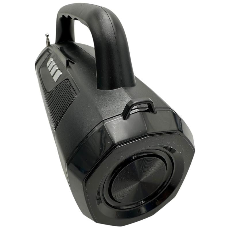 Boxa portabila Bluetooth MF-203 LED, 2x5W, baterie 1200mAh, radio FM, TF, AUX, USB, negru, difuzoare 52mm,