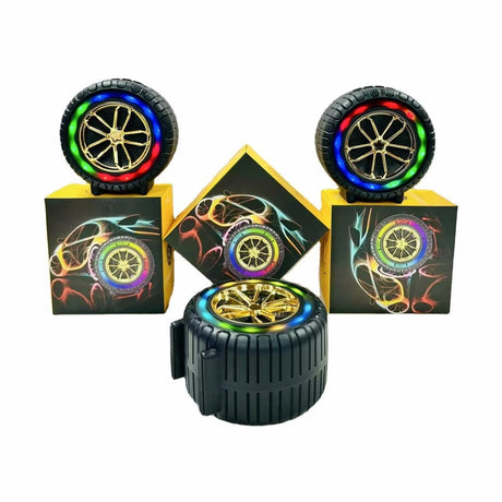 Boxa Portabila Bluetooth Tip Roata cu Lumini LED RGB, USB, FM Radio, Card TF