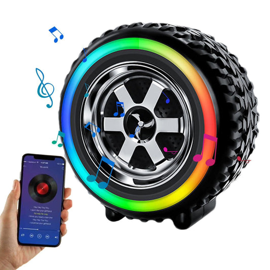 Boxa Portabila Bluetooth Tip Roata cu Lumini LED RGB, USB, FM Radio, Card TF
