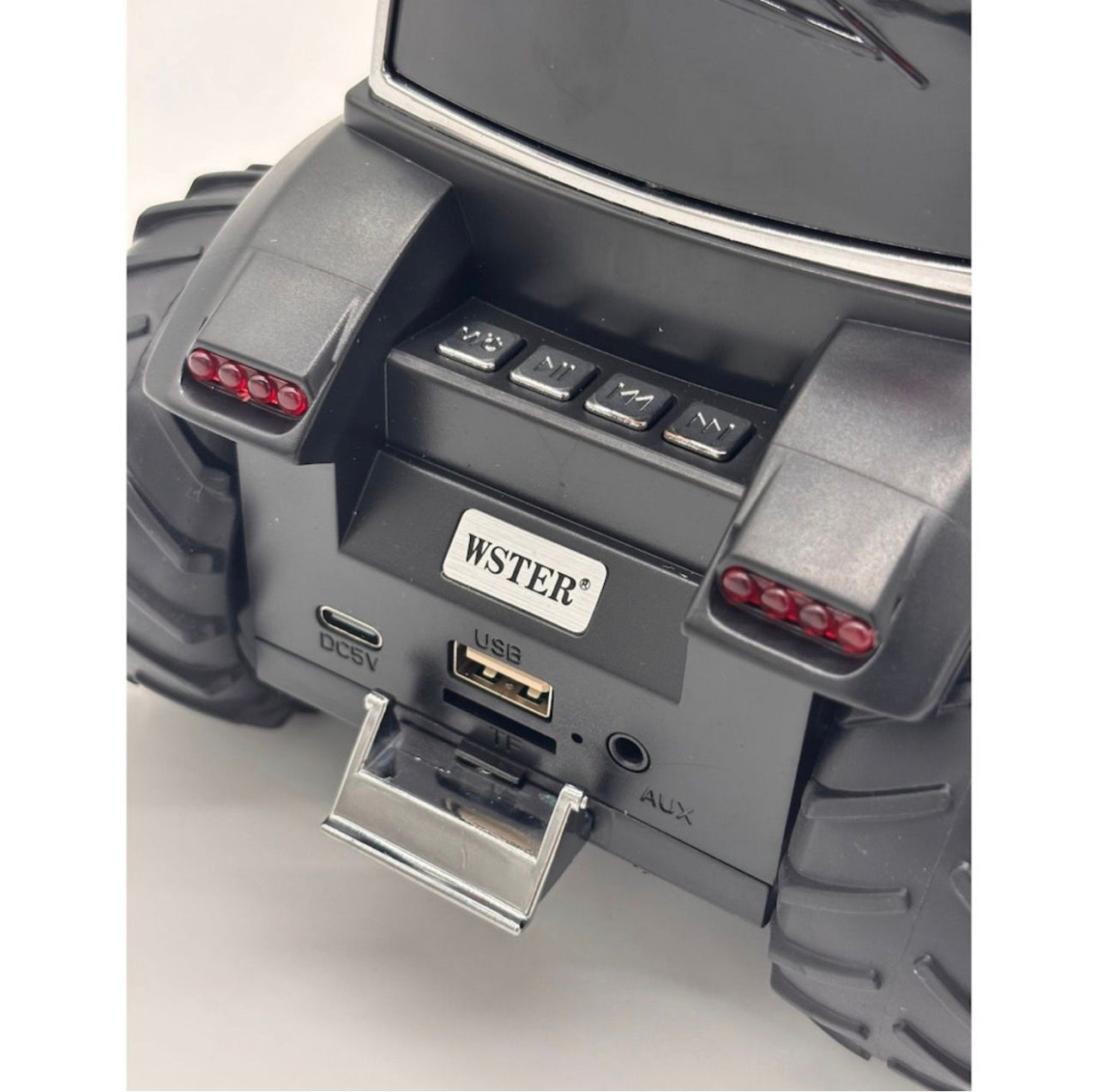 Boxa portabila Bluetooth tractor vintage, radio FM, USB, TF, AUX, TWS, lumini LED, negru intens
