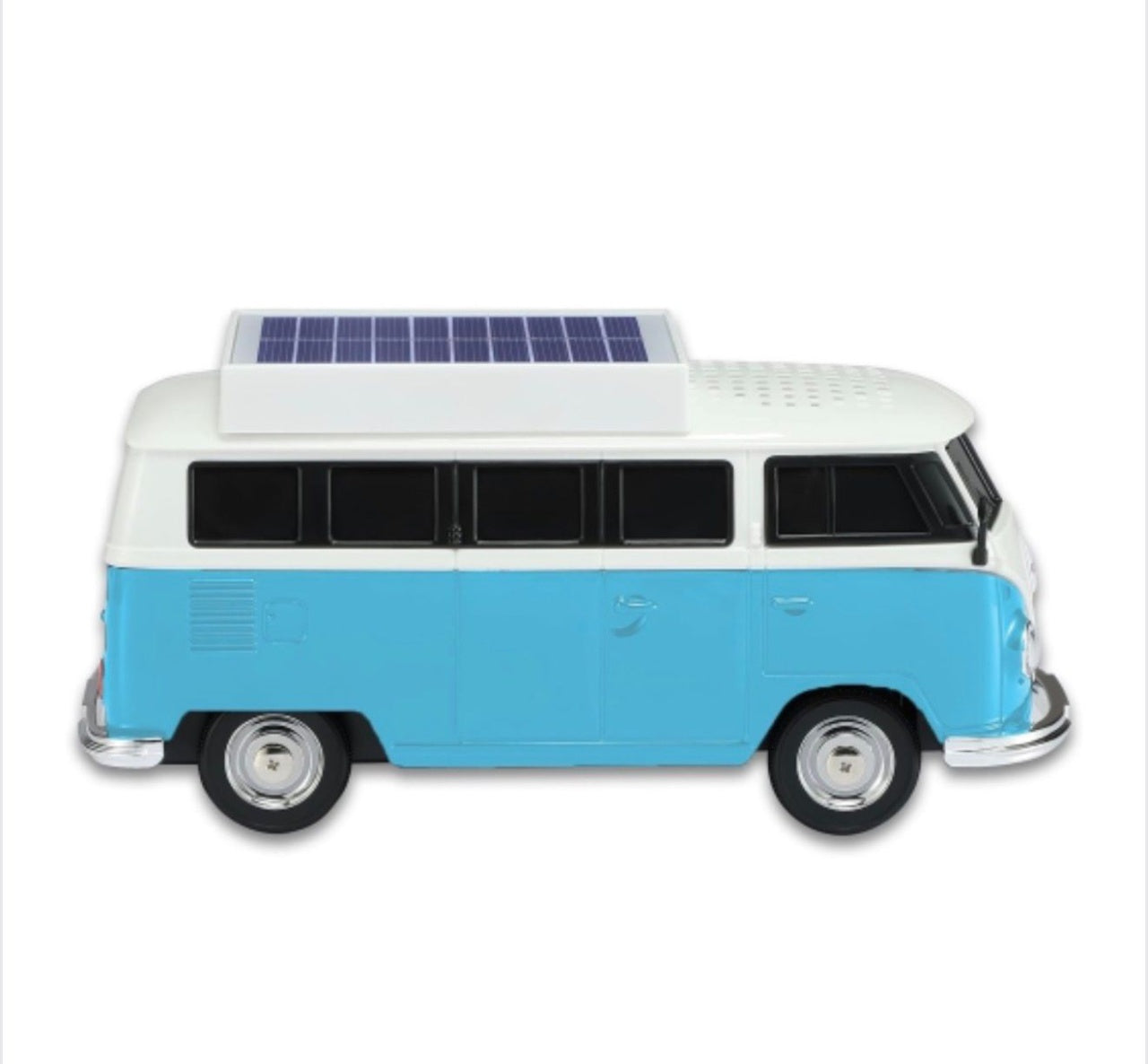 Boxă portabilă Bluetooth WSTER în formă de microbuz retro, cu încărcare solară, albastru