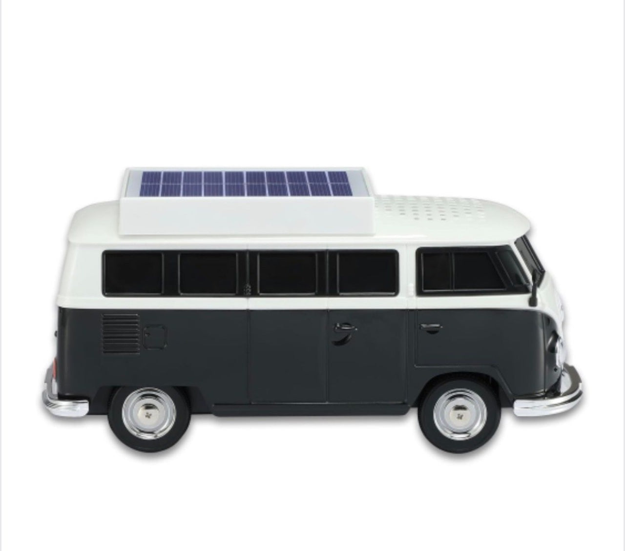 Boxă portabilă Bluetooth WSTER în formă de microbuz retro, cu încărcare solară, negru
