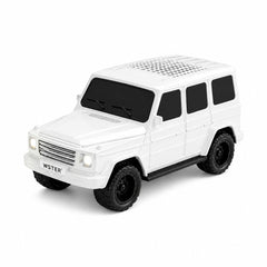 Boxa portabila wireless model masina SUV, 8W, Bluetooth, radio FM, USB, TF, alb