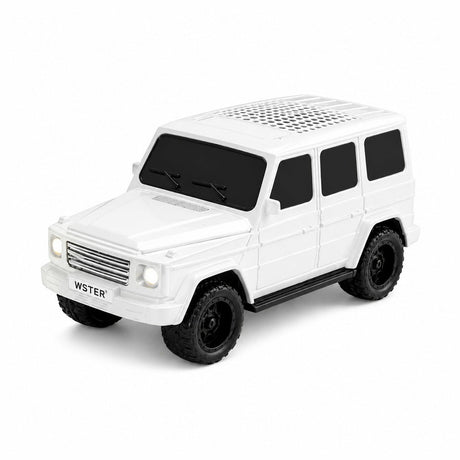 Boxa portabila wireless model masina SUV, 8W, Bluetooth, radio FM, USB, TF, alb