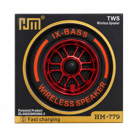 Boxa portabila wireless tip roata cu LED si bass puternic