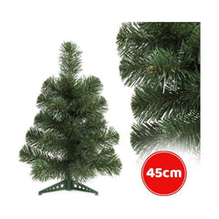 Brad artificial 45 cm cu 35 crengi si suport plastic , In cutie cu tematica de craciun