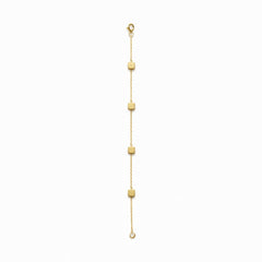 Brățară aurie Roxé cu cuburi minimaliste, lanț fin reglabil 16.5+4.5 cm