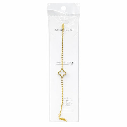 Brățară aurie Roxé cu simbol alb elegant, reglabilă 16.5+6 cm