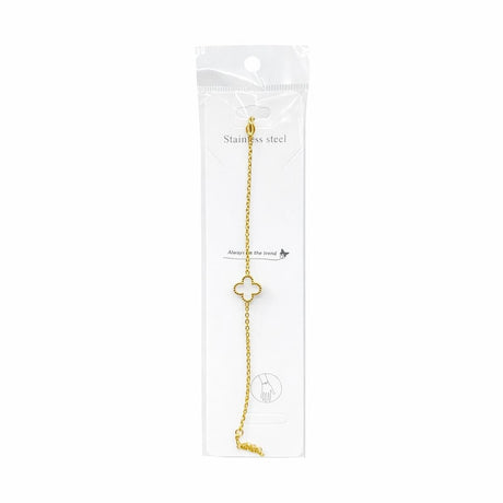 Brățară aurie Roxé cu simbol alb elegant, reglabilă 16.5+6 cm