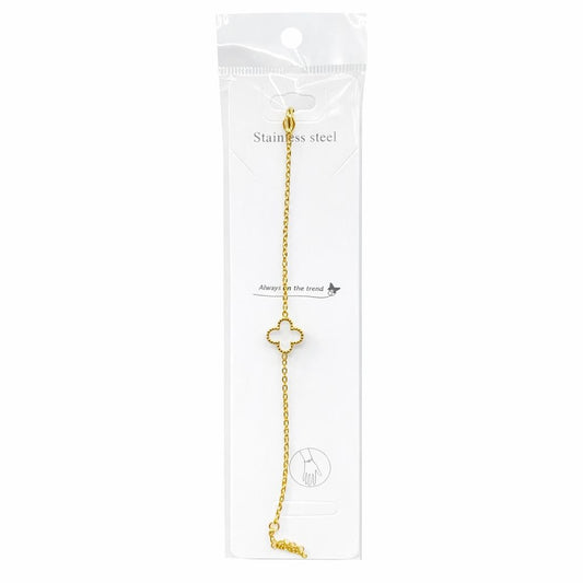 Brățară aurie Roxé cu simbol alb elegant, reglabilă 16.5+6 cm