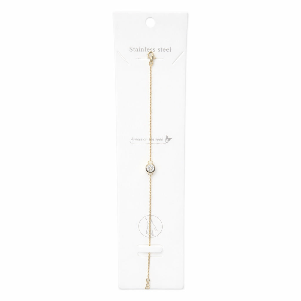 Bratara aurie Roxe reglabila cu cristal central elegant 20cm