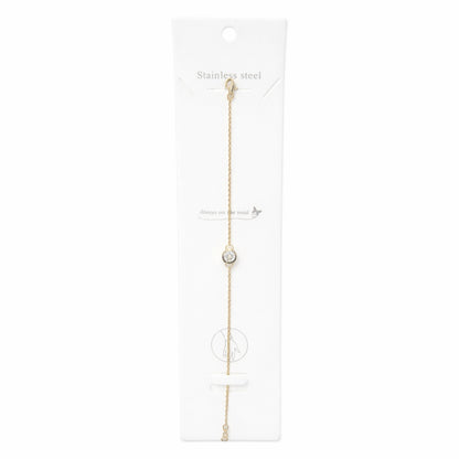 Bratara aurie Roxe reglabila cu cristal central elegant 20cm