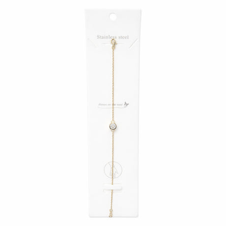Bratara aurie Roxe reglabila cu cristal central elegant 20cm