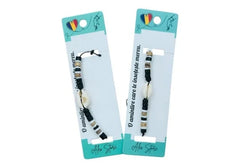 Bratara cu scoica si margele tribal , design boho chic, unisex, cu snur reglabil, stil de vara inspirat de natura,