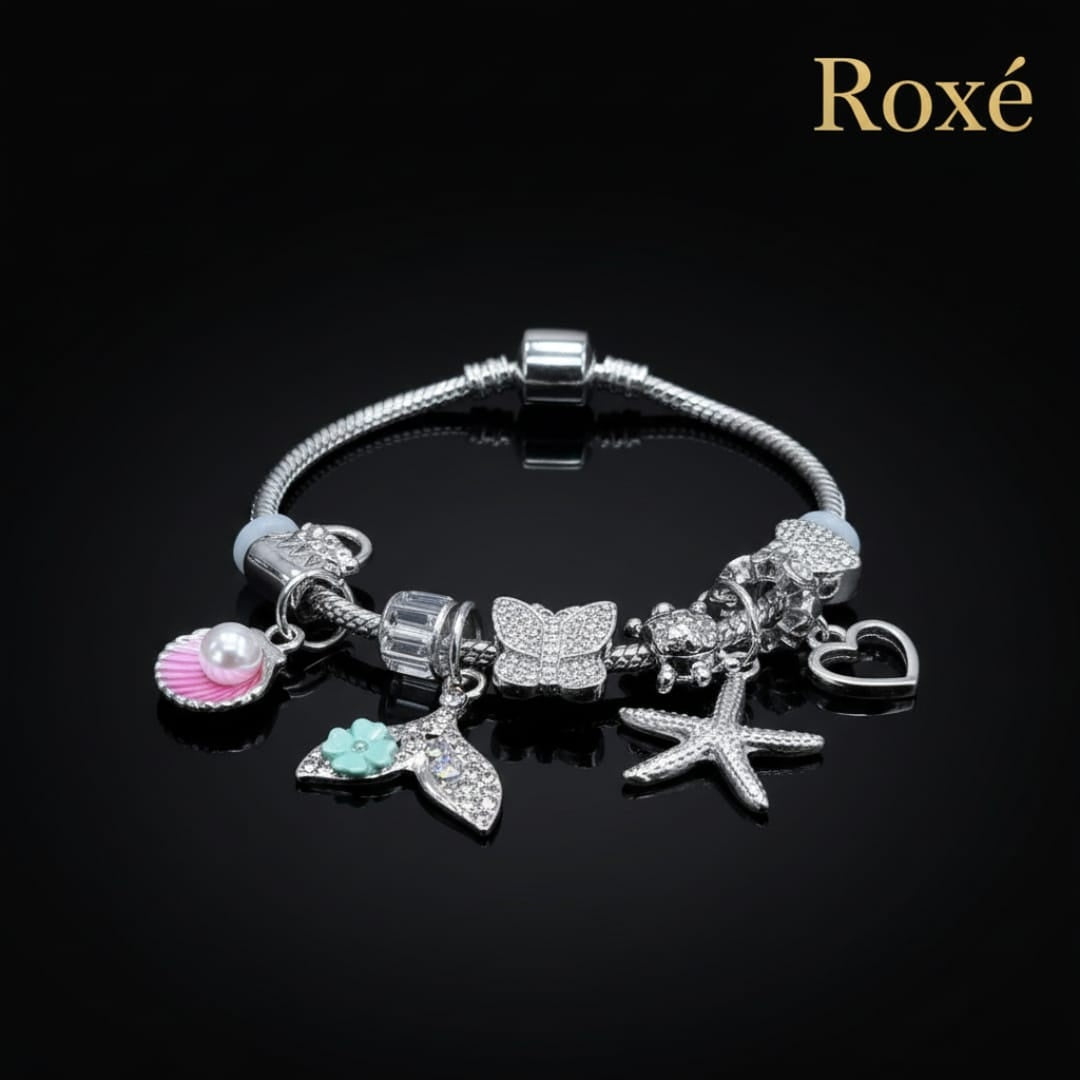 Bratara dama ROXE cu charmuri marine si elemente stralucitoare, model elegant