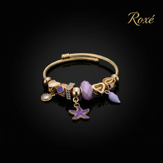 Bratara dama ROXE cu charmuri marine si pandantive, model elegant, culori mix