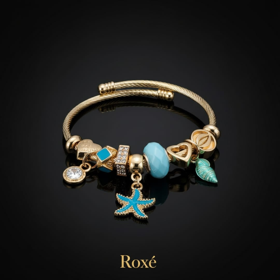 Bratara dama ROXE cu charmuri marine si pandantive, model elegant, culori mix