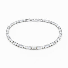 Bratara eleganta Roxe argintie cu cristale mixte, design modern si stralucitor, 18 cm