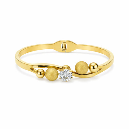 Bratara eleganta ROXE aurie cu cristal stralucitor si bile decorative