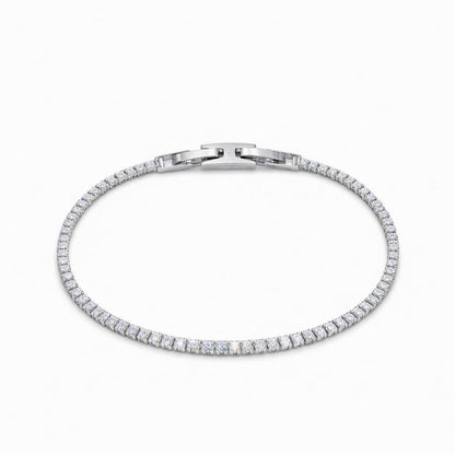 Brățară Roxé Argintie cu Cristale Fine – Strălucire Delicată, 17.5 cm