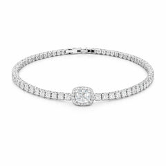 Bratara Roxe argintie cu pietricele si cristal central, eleganta, 18cm