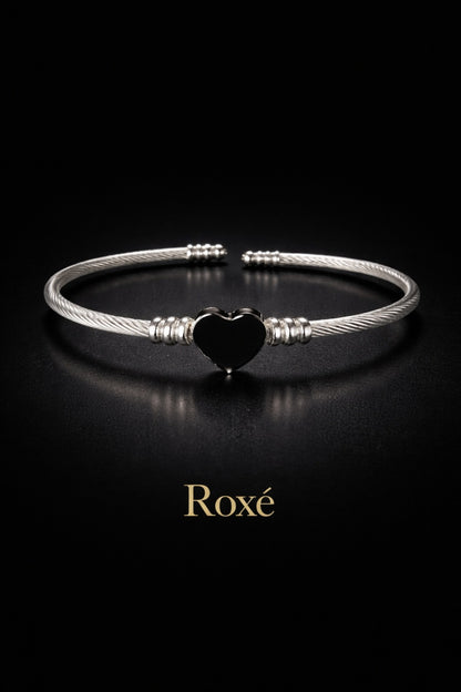 Bratara ROXE argintie reglabila cu inimioara design elegant minimalist