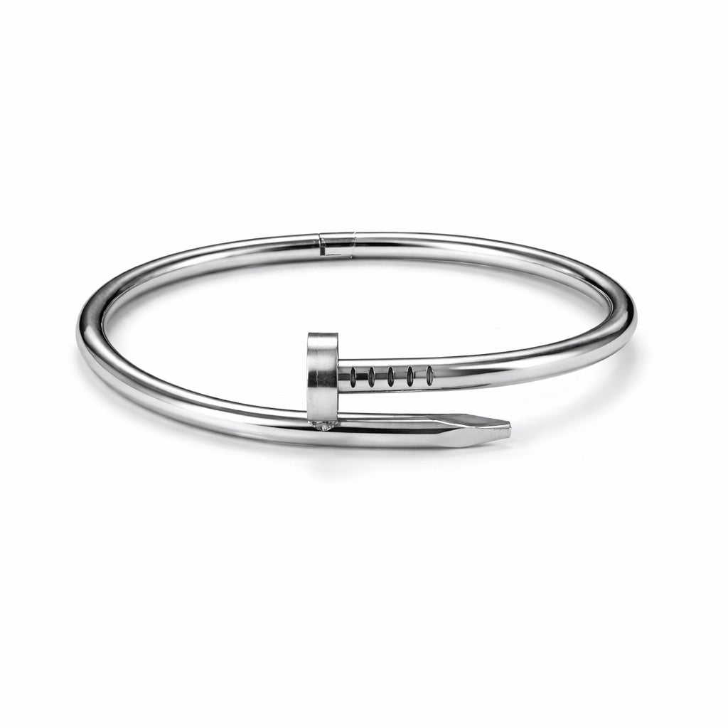 Bratara ROXE argintie tip cui design modern minimalist inchidere fixa