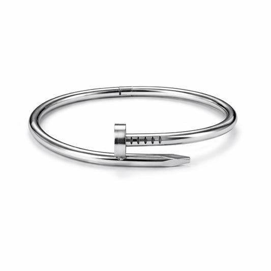 Bratara ROXE argintie tip cui design modern minimalist inchidere fixa