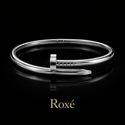 Bratara ROXE argintie tip cui design modern minimalist inchidere fixa