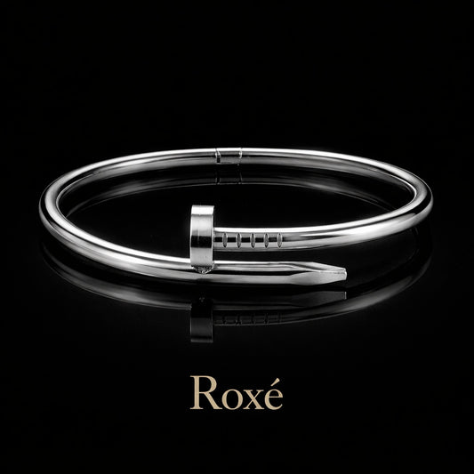 Bratara ROXE argintie tip cui design modern minimalist inchidere fixa