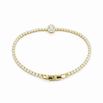 Brățară Roxe Aurie cu Cristal Central , material inoxidabil, 18 cm