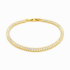 Brățară Roxe Aurie cu Cristale Dreptunghiulare – Strălucire Elegantă, 18 cm