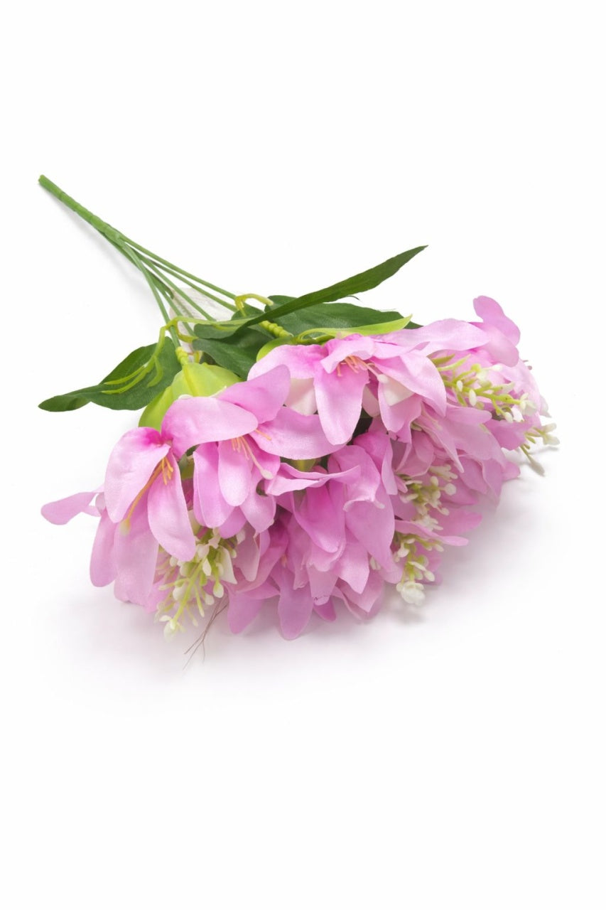 Buchet 15 crini artificiali roz, decorativi, 30 cm