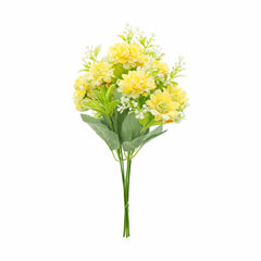 Buchet artificial 25 de crizanteme galbene 30 cm