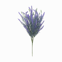Buchet artificial lavanda decorativa bogata cu 5 fire si frunzis fin pe fir gros 40 cm