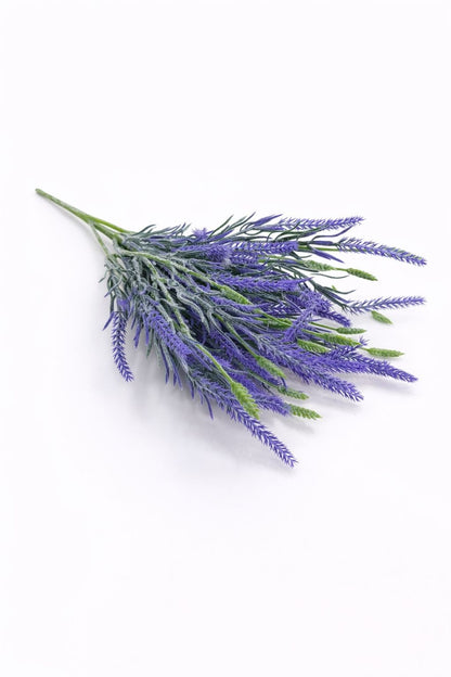 Buchet artificial lavanda decorativa bogata cu 5 fire si frunzis fin pe fir gros 40 cm