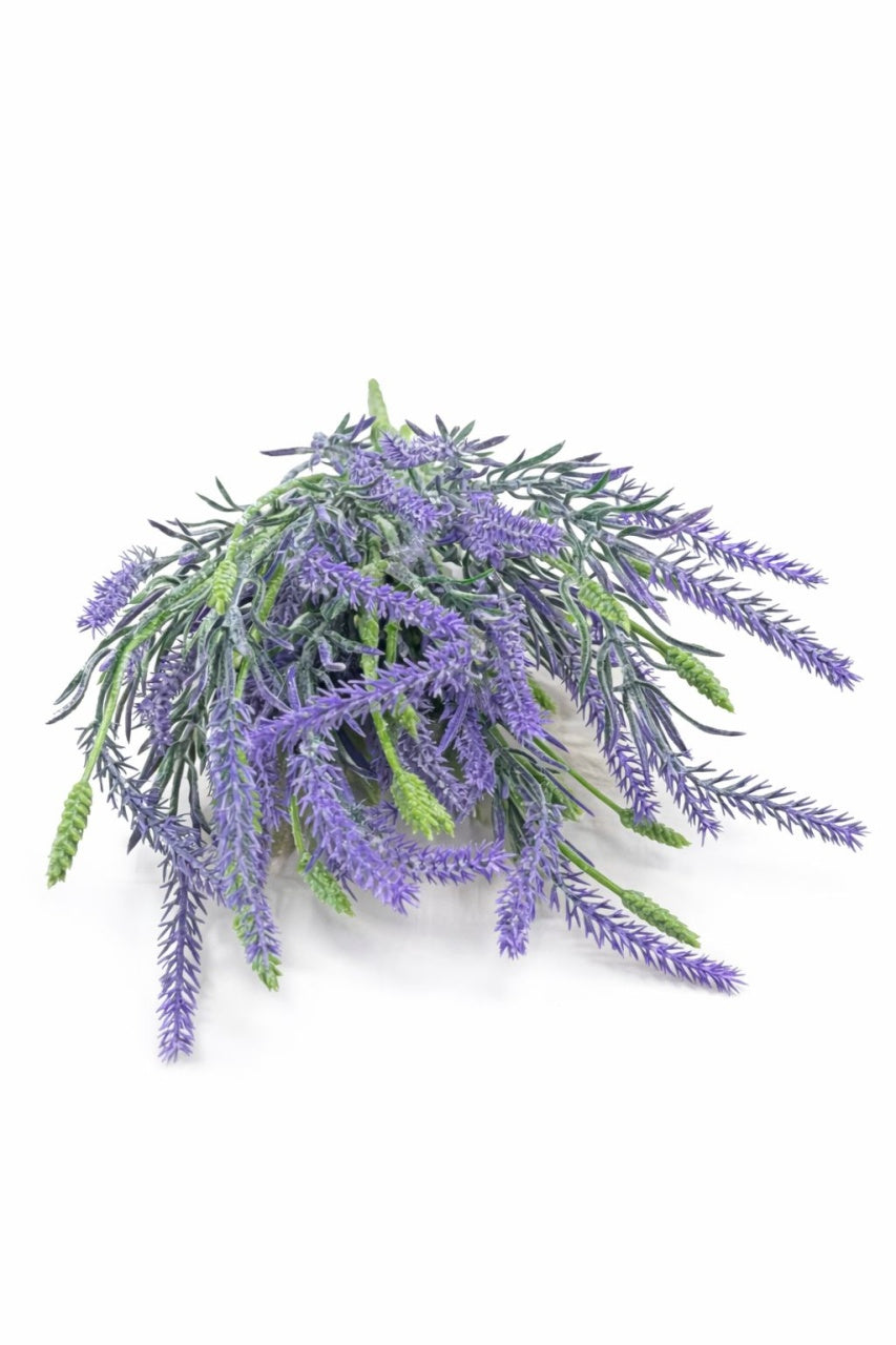 Buchet artificial lavanda decorativa bogata cu 5 fire si frunzis fin pe fir gros 40 cm