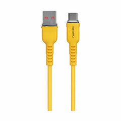 Cablu de încărcare rapidă și date USB Type-C Hongyu HY-CB04, silicon ultra moale, 66W, 1m, Galben