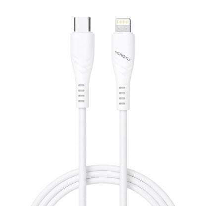 Cablu de incarcare si date USB-C Lightning Hongyu HY-SJX40, 66W, 1m, fast charge, alb