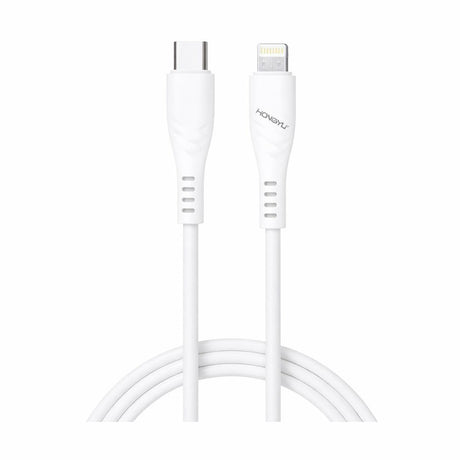 Cablu de incarcare si date USB-C Lightning Hongyu HY-SJX40, 66W, 1m, fast charge, alb