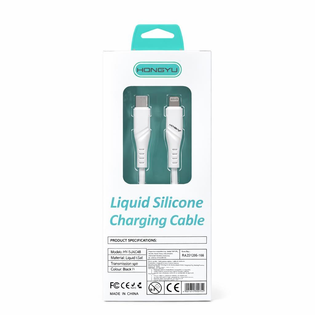 Cablu de incarcare si date USB-C Lightning Hongyu HY-SJX40, 66W, 1m, fast charge, alb
