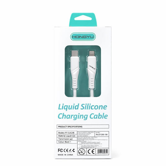 Cablu de incarcare si date USB-C Lightning Hongyu HY-SJX40, 66W, 1m, fast charge, alb