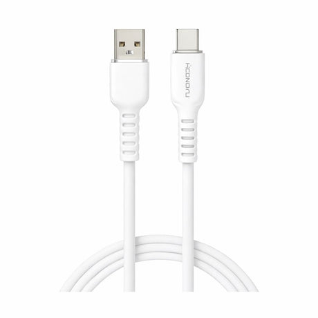 Cablu de încărcare și date USB Type-C Hongyu HY-CB04, silicon moale, 66W, 1m, alb
