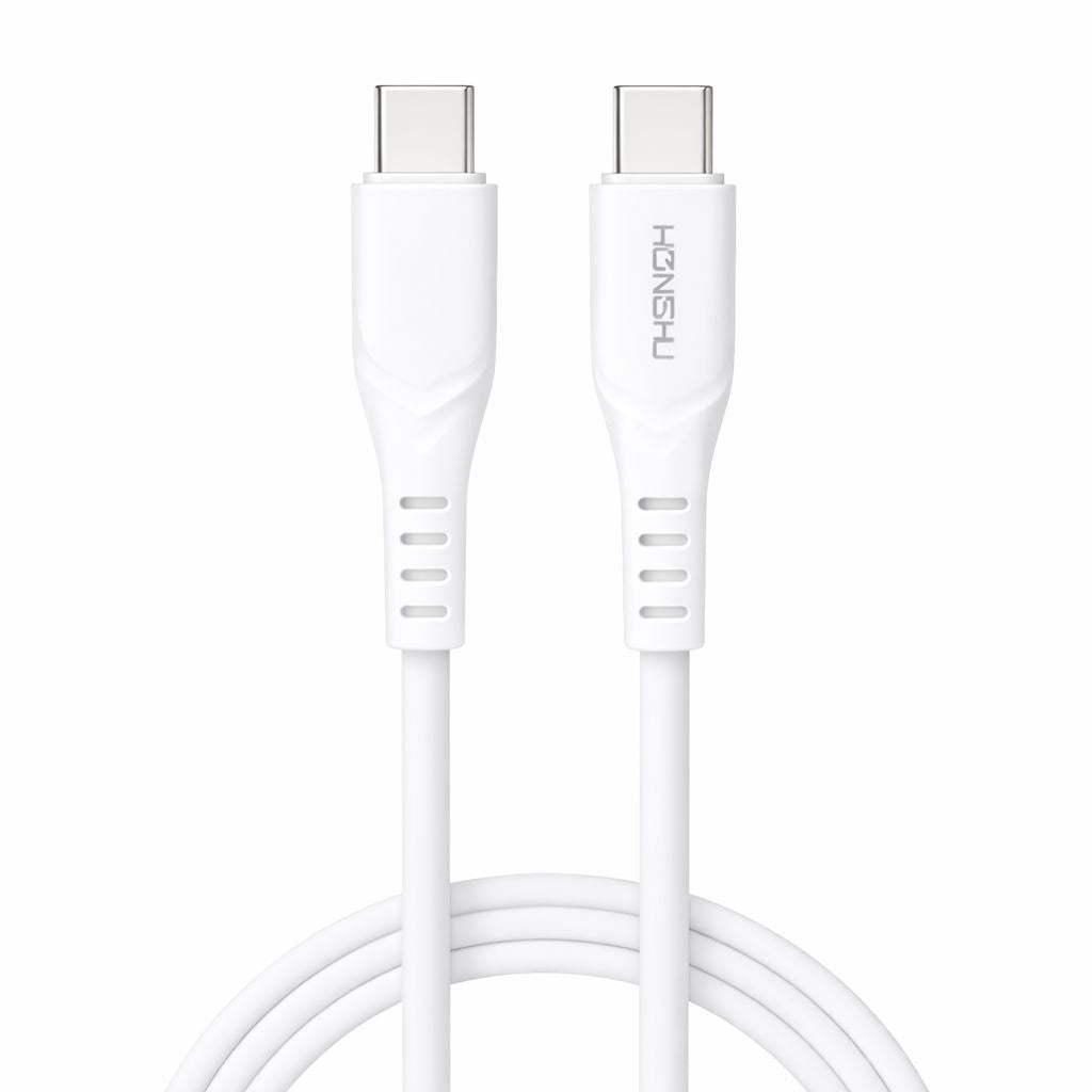 Cablu de Încărcare și Transfer Date Silicon Lichid, C-C 100 cm, Alb