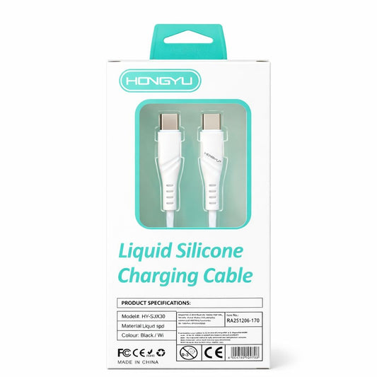 Cablu de Încărcare și Transfer Date Silicon Lichid, C-C 100 cm, Alb