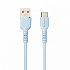 Cablu incarcare rapida Hongyu USB Type-C 66W, silicon soft, 1m, albastru deschis
