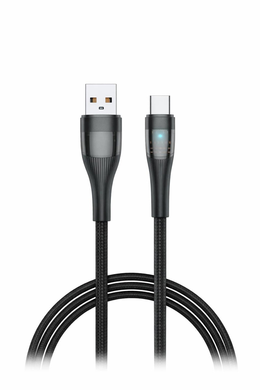Cablu incarcare USB la Type-C 120W cu LED, incarcare rapida si transfer date, model HY-SJX51